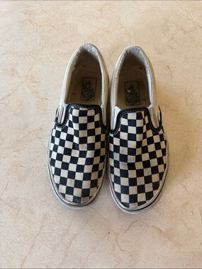 Vans Slip-On Checkerboard Sneakers - Black & Cream